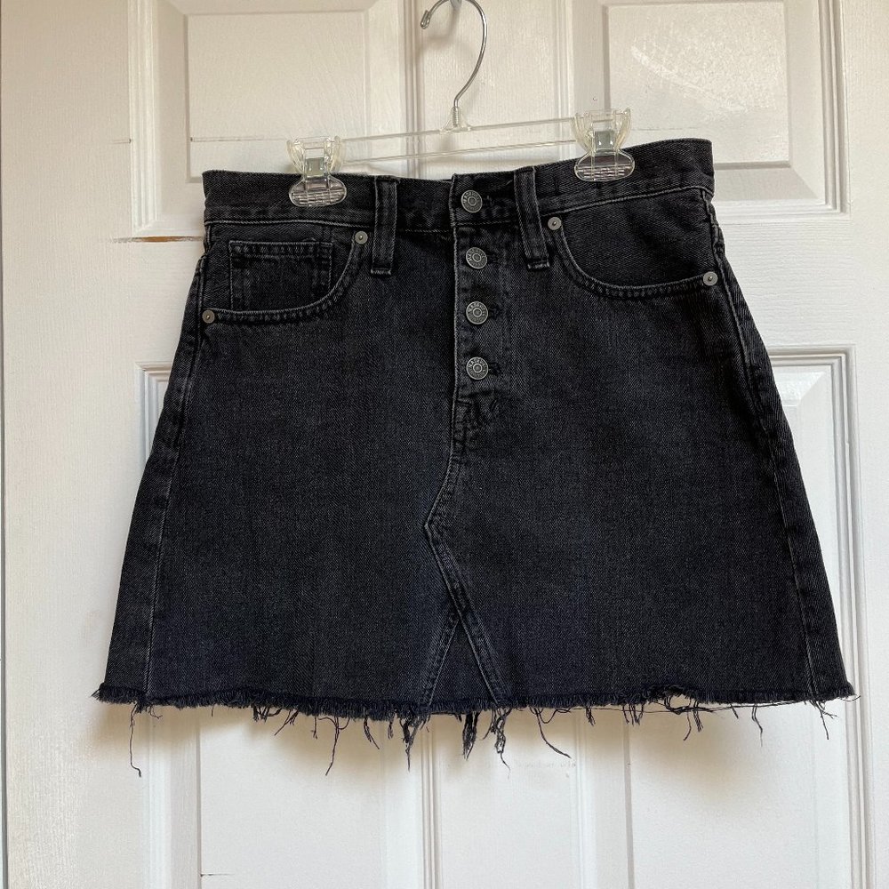 Madewell Rigid A-line black denim skirt